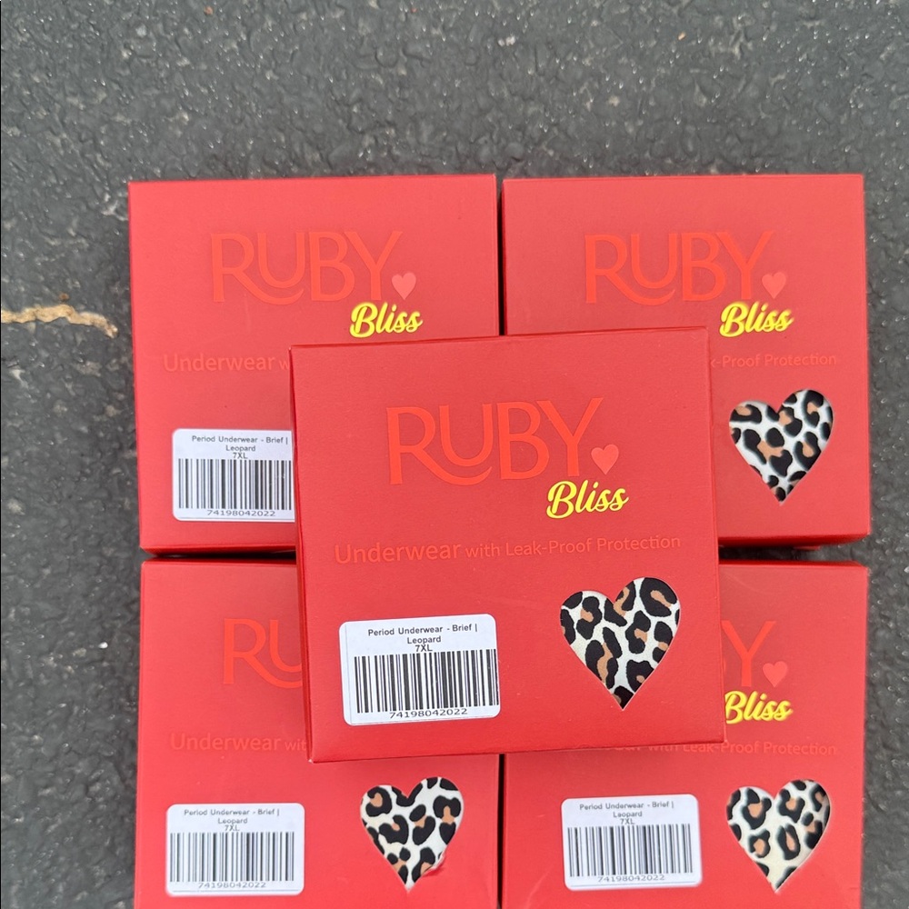 RUBY Bliss Period Underwear - leopard print pack of 5